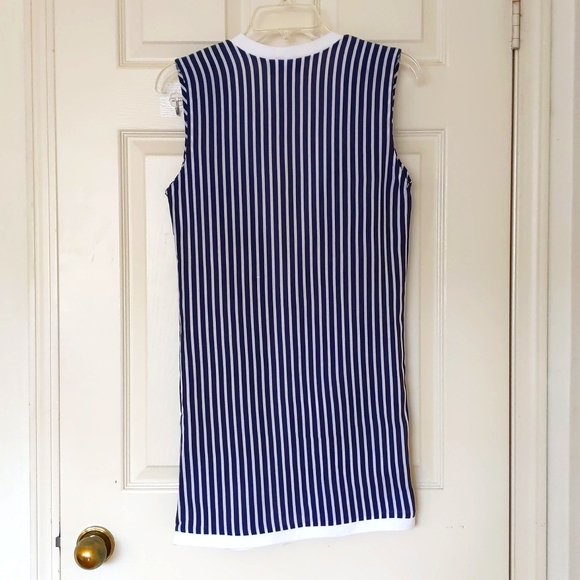 Vintage Toni Petite 100% Rayon Lightweight Button-Down Long Vest with stripes. - Picture 2 of 4